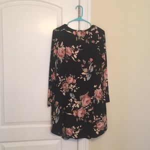 Boutique black floral long sleeve dress